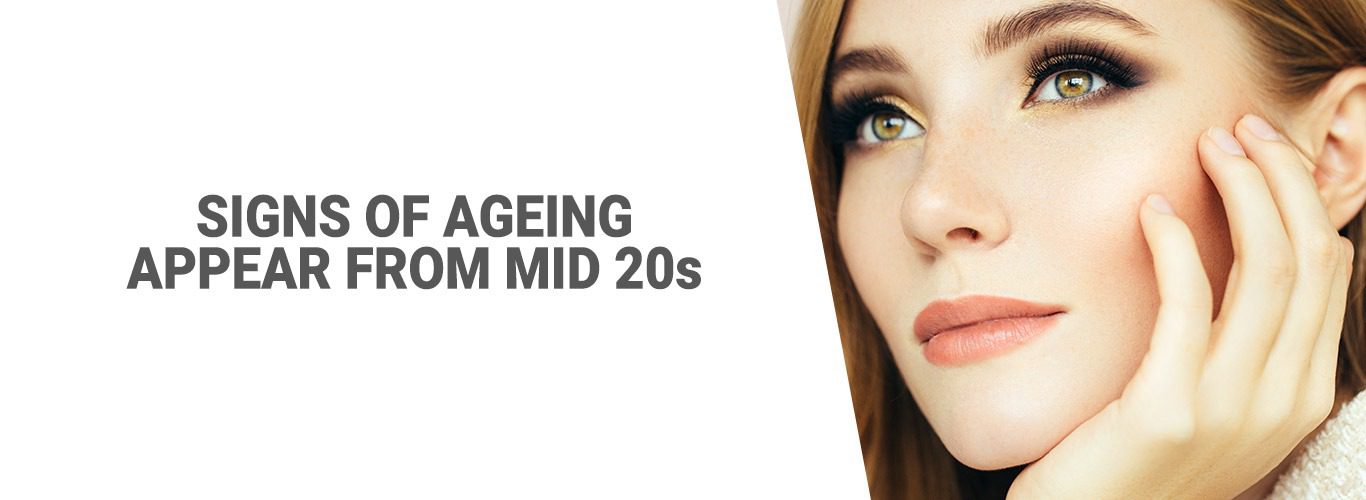 Signs of ageing appear from mid 20s
